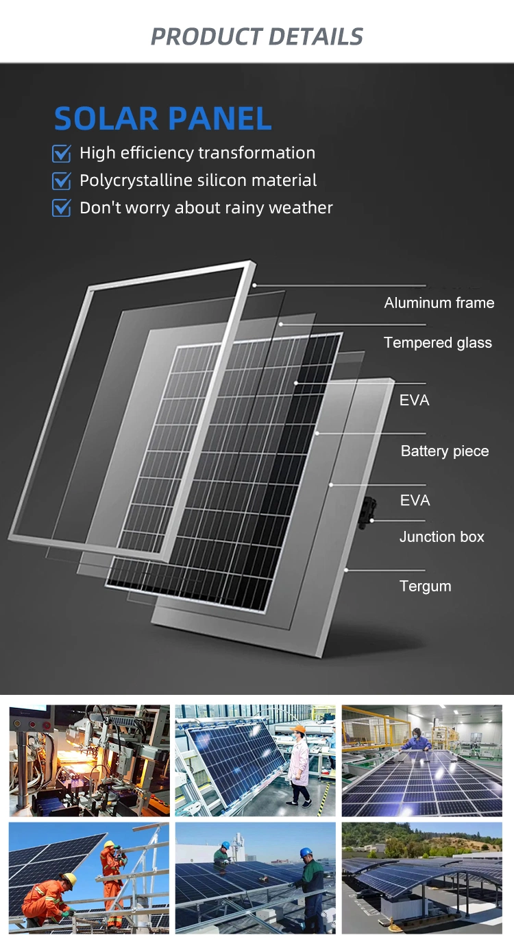 Half Cell Solar Module 300W 350W 400W 450W 500W 550W Mono Solar Panel with 25 Years Warranty for Home and Industry Use