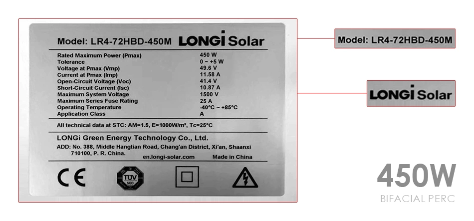 Longi N Type Solar Panel 500W 545W 550W 600W 550 Watt Bi Facial Solar PV Module Manufacturer