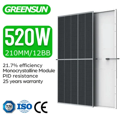 Super potencia Greensun 500W 520W 530W Celda 550 Vatios Panel <a href='/solar/'>Solar</a> barato