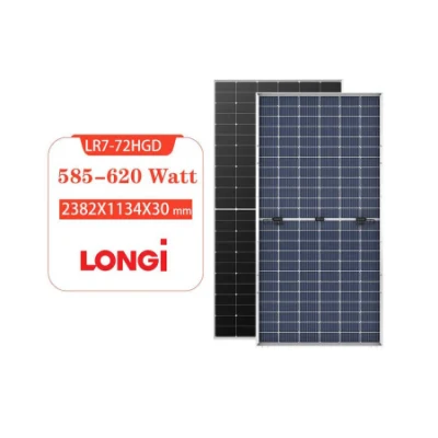 Half Cell 560 580 600 625W Longi Hi-Mo7 Poly PV Doble flexible Negro Monocristalino Policristalino módulo fotovoltaico Mono Sol <a href='/solar/'>Solar</a> Panel de energía