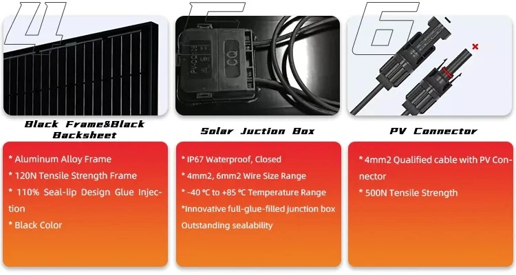 Full All Black Solar Panel Modules 48 Volt 450W 450 455 460 465 Watt Mono Solar Panel EU Stock