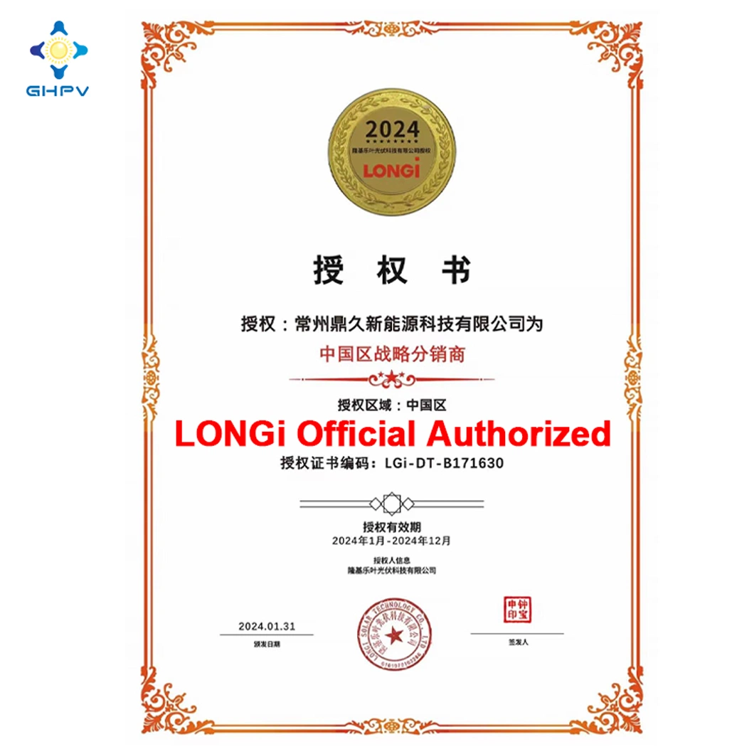 Longi Hi-Mo6 Solar Modules Longi Solar 540W 545W 550W 555W 560W Mono Solar Plates 550 Watt Stock Solar and Photovoltaic Panels