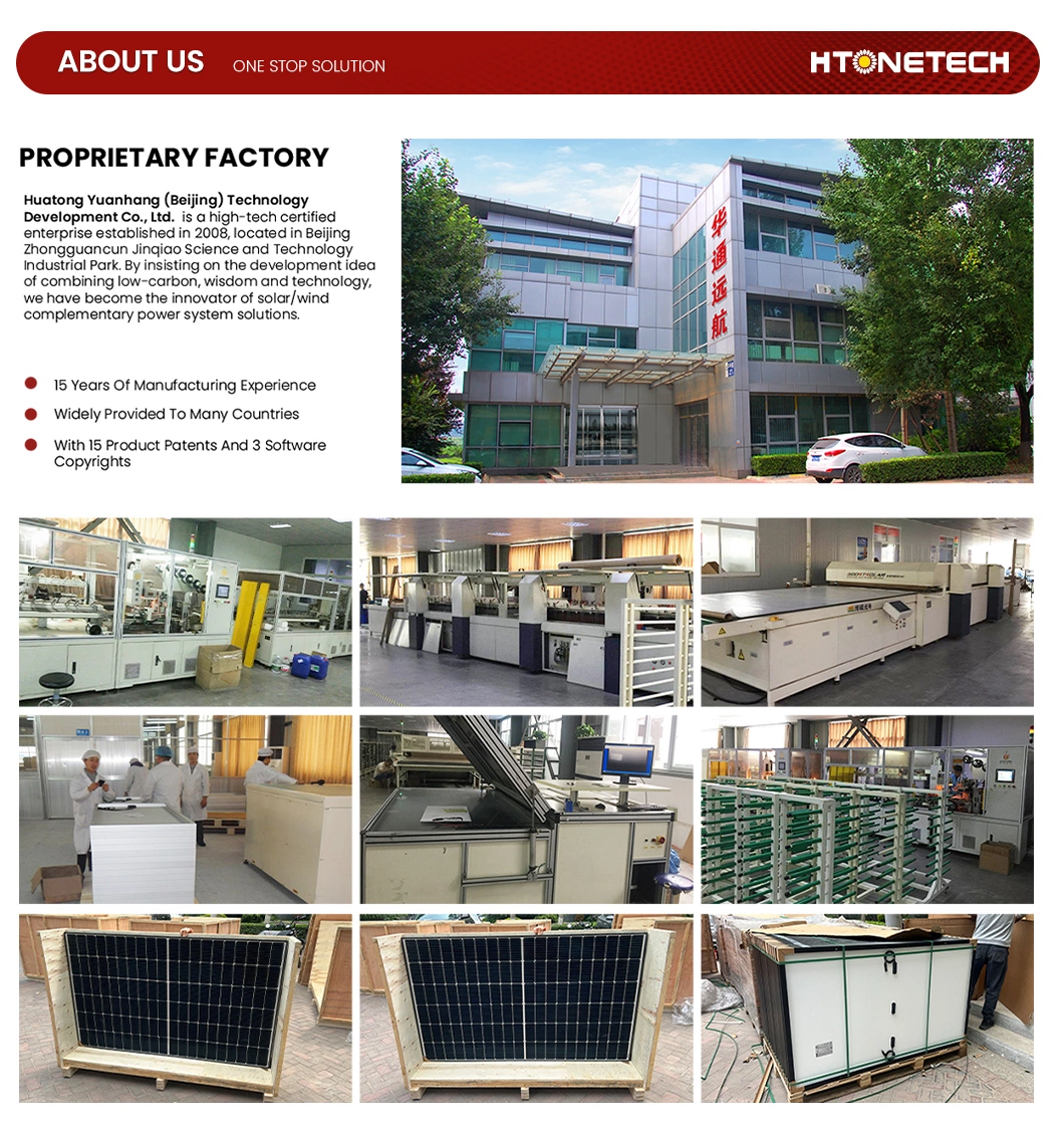 Htonetech Mini Solar Panels System off Grid China 5kw 10kw 25kw 30W 65kw 450 Watt Monocrystalline Solar Panel 82 kVA Diesel Generator Solar Energy System Hibrid