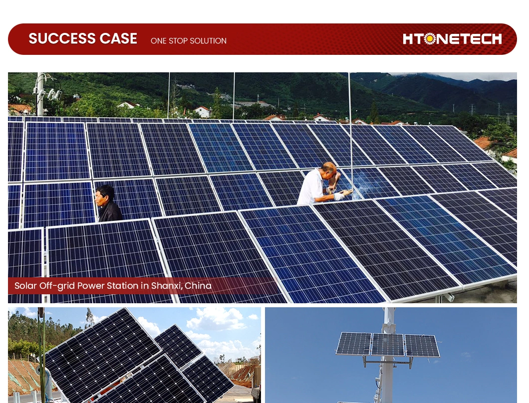 Htonetech Mini Solar Panels System off Grid China 5kw 10kw 25kw 30W 65kw 450 Watt Monocrystalline Solar Panel 82 kVA Diesel Generator Solar Energy System Hibrid