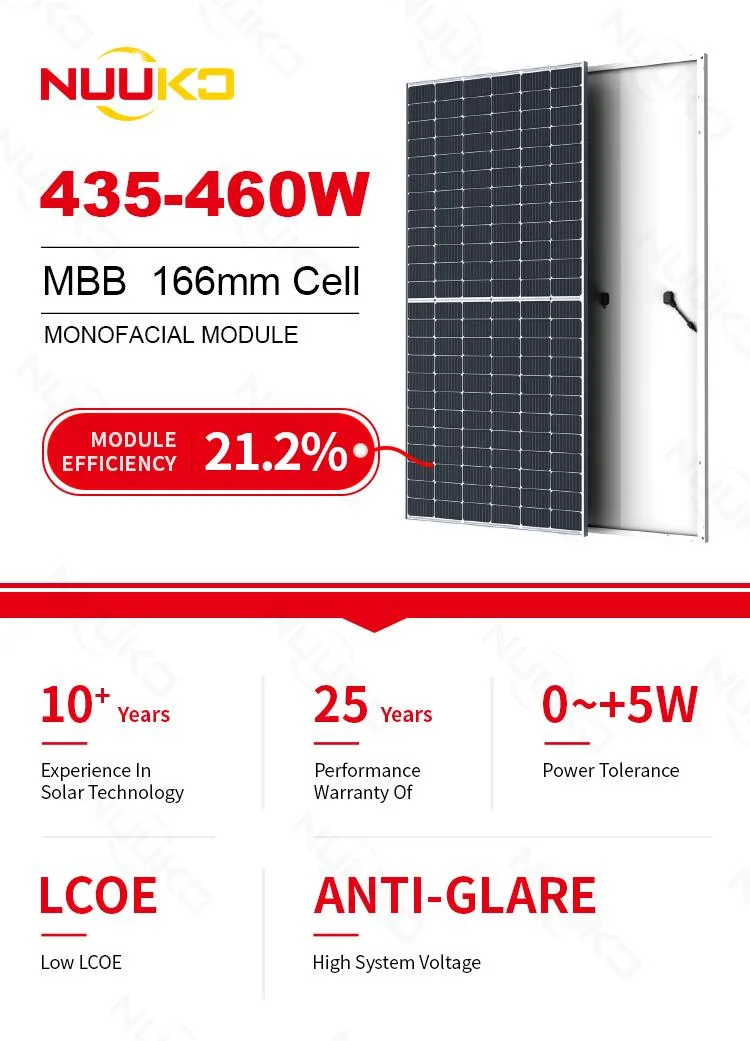 Nuuko Monocrystalline Solar Panels Price Good 450 Watts 500watts for Solar Power System