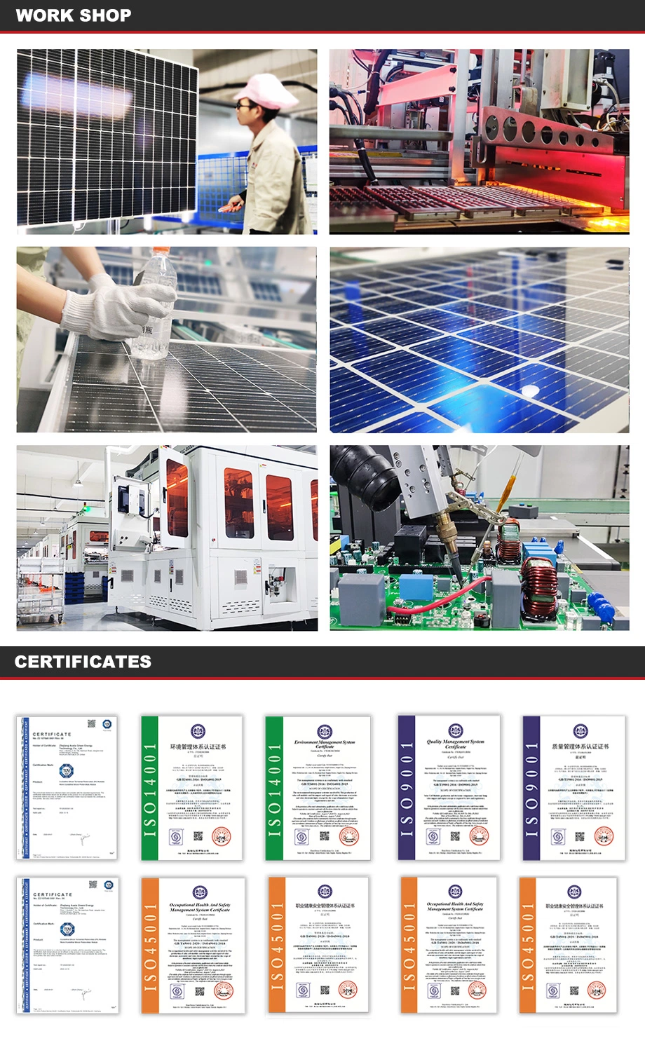 Chisage 450 Watt High Efficiency Half Cut PV Mono Panel with Solar Cells for Inverter Solar