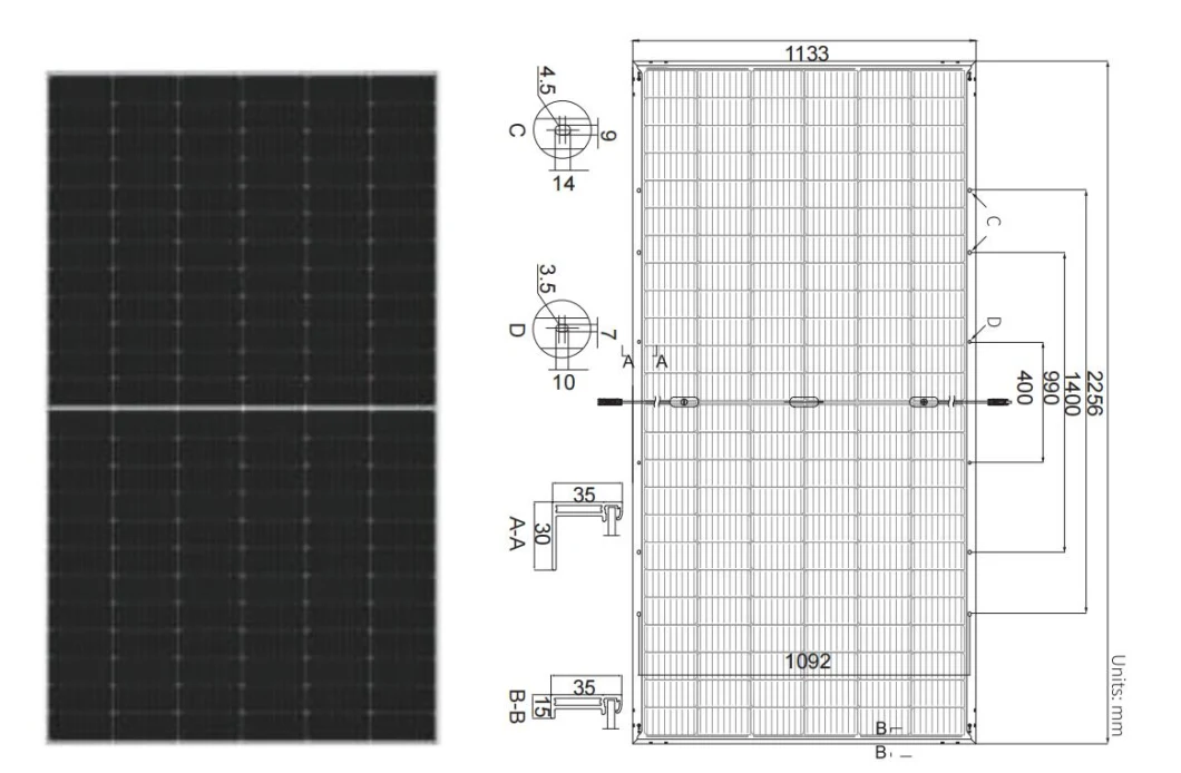 High Efficiency Monocrystalline Photovoltaic Cell Solar Panels 450 Watt 144PCS