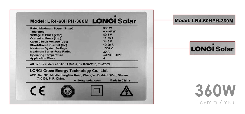 Longi N Type Solar Panel 500W 545W 550W 600W 550 Watt Bi Facial Solar PV Module Manufacturer