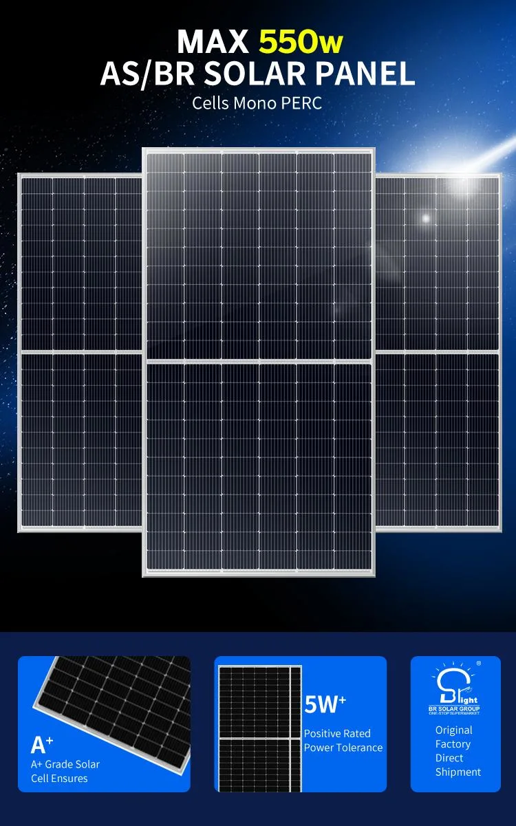 Br Solar Solar Panel Kit 500W/540W/545W/555W Bifacial Solar Panels 555W Mono Solar Panel