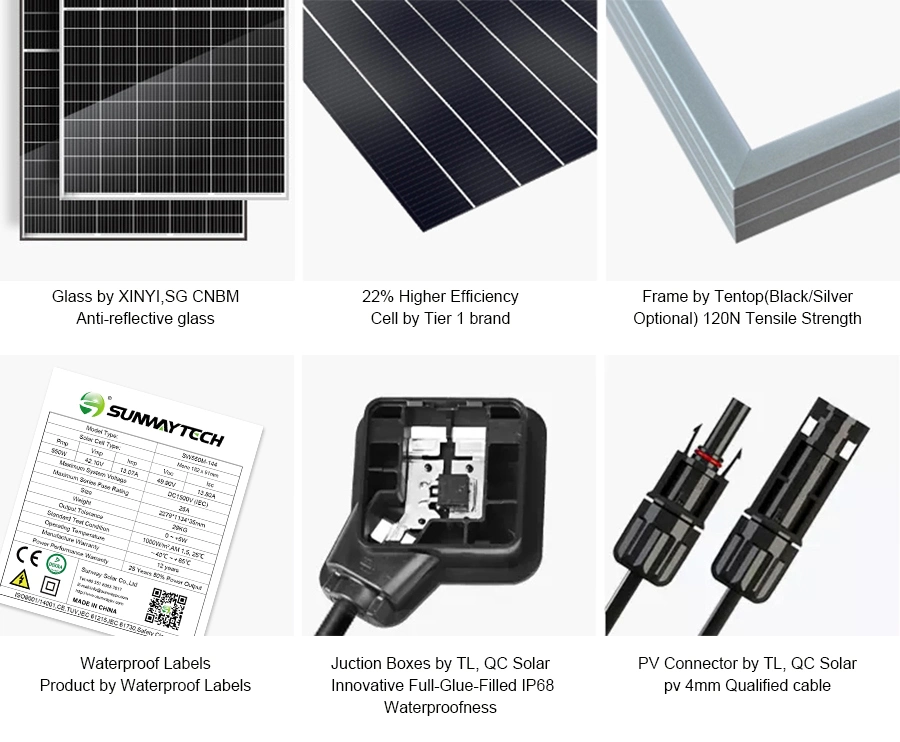 High Quality Solar Energy Panels 550 Watt Mono Photovoltaic 540W 550W 560W Black Frame Roof Tiles Solar Panels