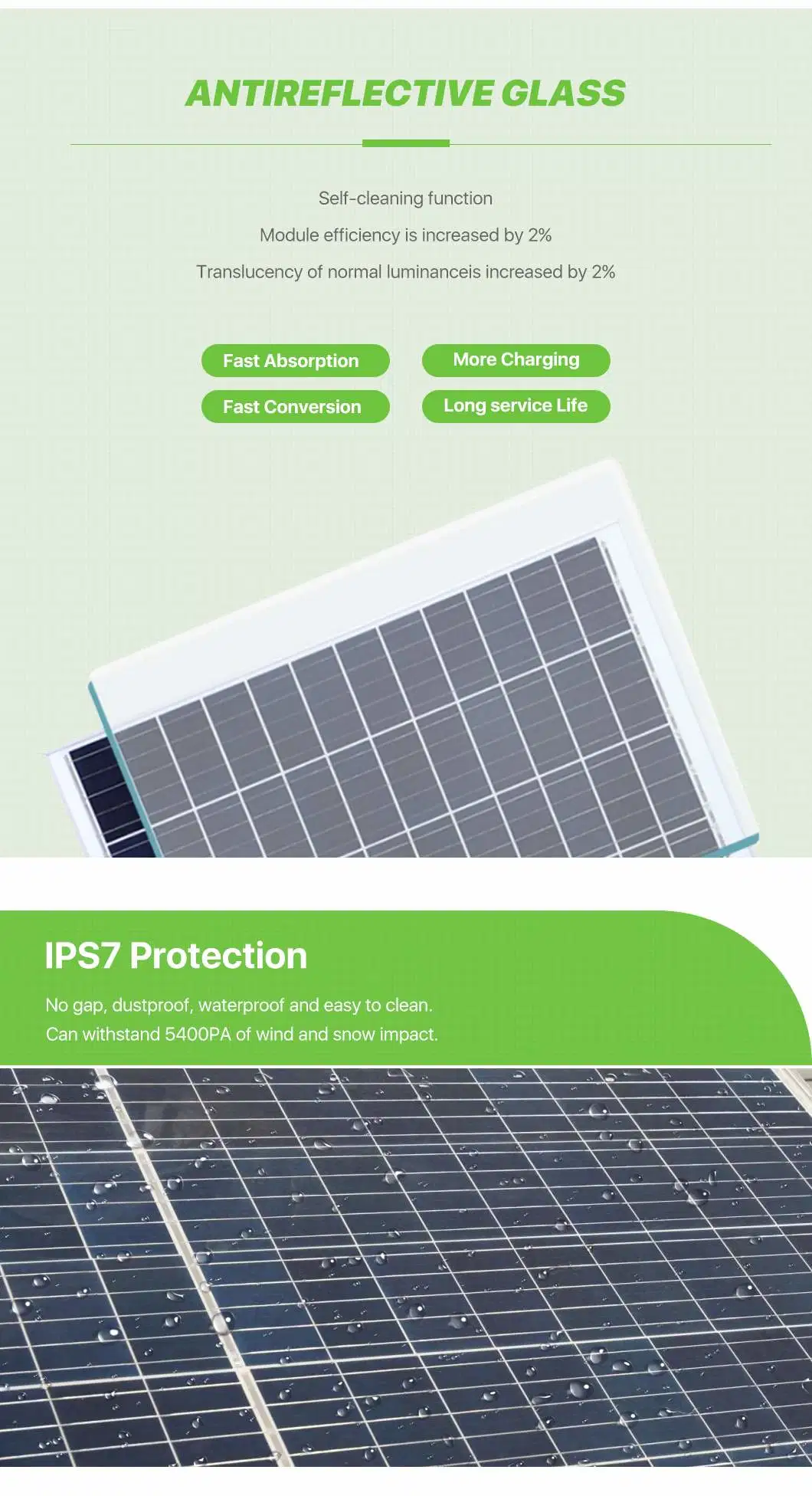 Photovoltaic Solar Energy Power Generation Project Module Installation, Integrated Process Solar Panels with Support