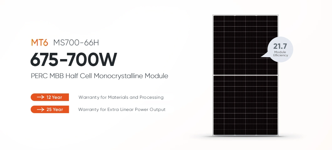 Mate 675W 685W 690W 700W 700 Watt Monocrystalline Solar Panel with 132 Cell