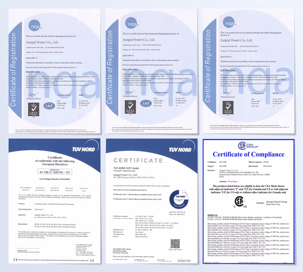 Sunpal Mono Bifacial Solar Panel 610W 620W 630W N Type Topcon Solar PV Modules Manufacturers
