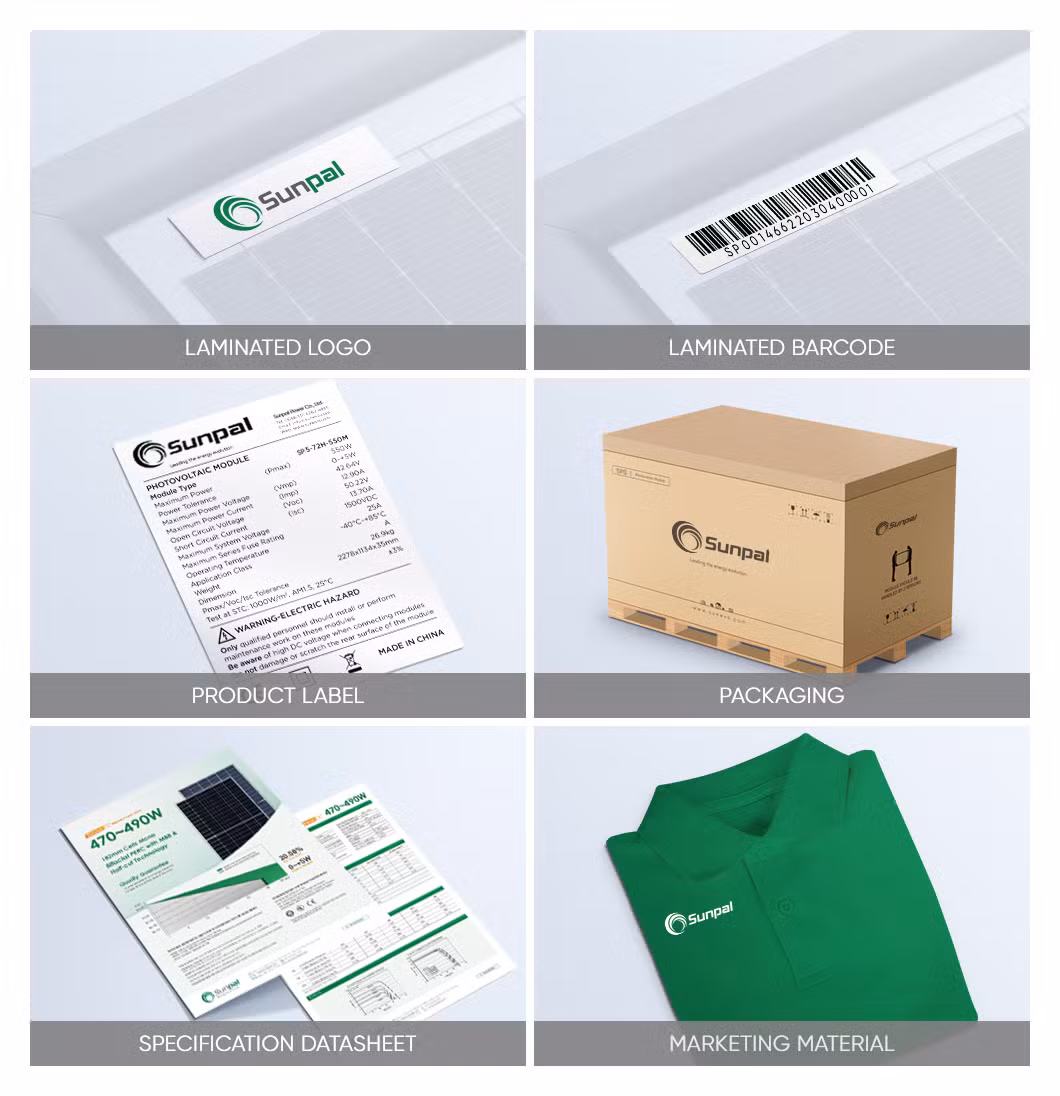 Sunpal Mono Bifacial Solar Panel 610W 620W 630W N Type Topcon Solar PV Modules Manufacturers