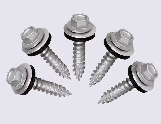 Color Painted Galvanized Steel Hexagonal Hex Washer Head Siding Screws Type17 Screw Tek Screw Sheet Metal Roofing Screw
