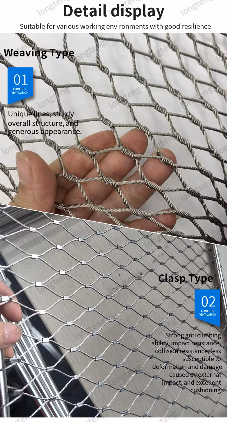 Breeding Pigeons Metal Rope Mesh Bird Cage Black Oxide Inox Cable Netting for Aviary Enclosure