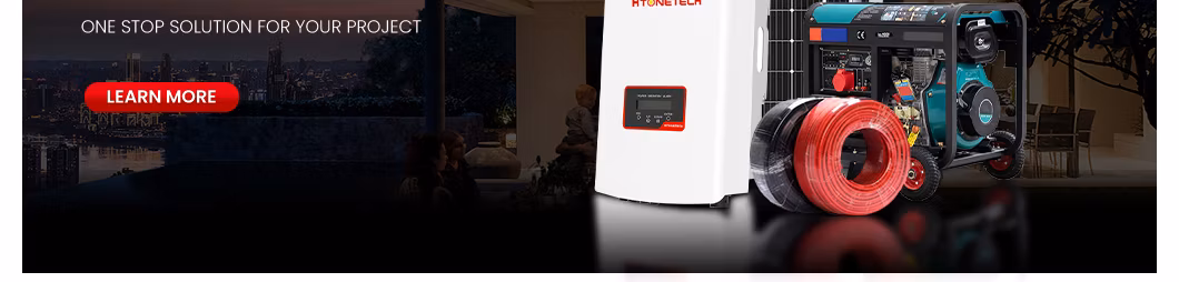 Htonetech Monocrystalline 100 Watts Solar Panel Hybrid Solar Power Inverter 2kw 3kw China 8kw Home Solar Power System with Water Cooled Open Diesel Generator