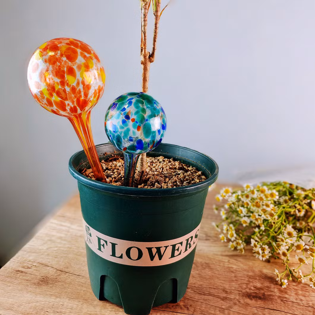 Colorful Hand Blown Glass Decorative Indoor Potted Plant Hydro/Aqua Automatic/Self Watering Flower Water Equipment