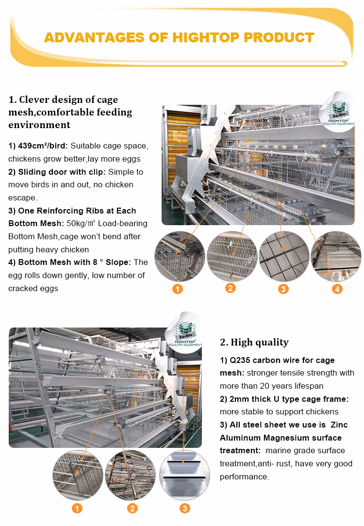 Poultry Farm Equipment Hot Dip Galvanized Steel A Type 3 4 Tiers Layer Chicken Cage In Philippines
