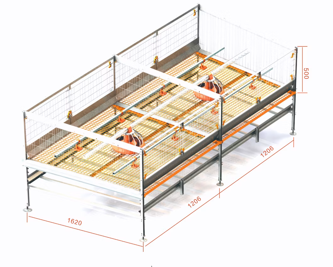 Customized Galvanized Metal Chicken Broiler Battery Cage for Poultry Farm