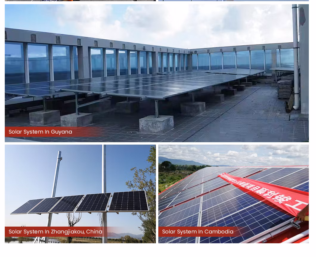 Htonetech Monocrystalline 100 Watts Solar Panel Hybrid Solar Power Inverter 2kw 3kw China 8kw Home Solar Power System with Water Cooled Open Diesel Generator