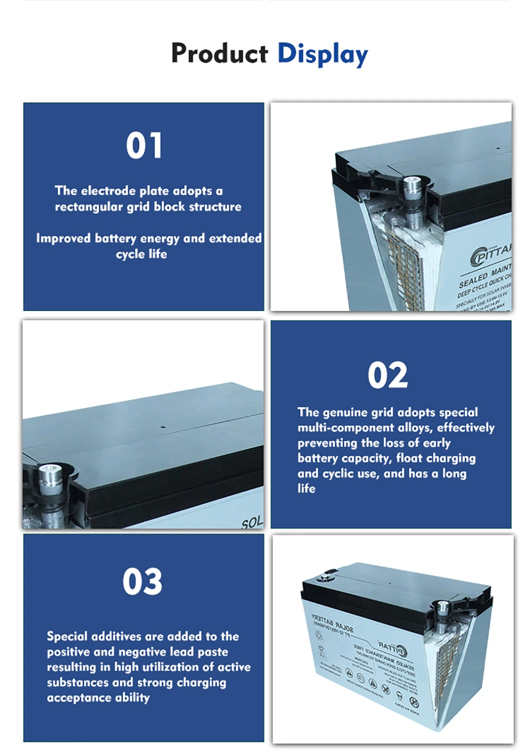 Deep Cycle AGM Battery 12V 100ah 150ah 200ah 250ah 300ah Home Power Battery Storage