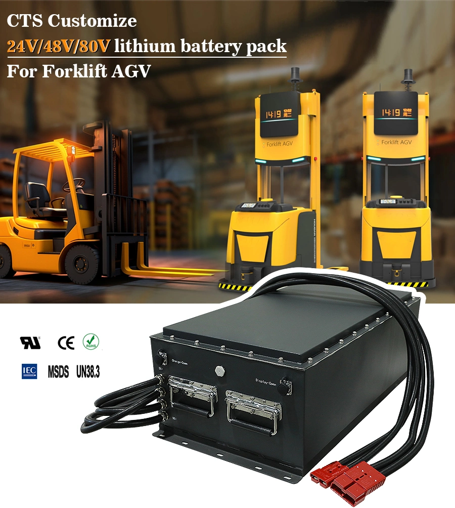 Cts Customized LiFePO4 Battery Pack 36V 48V 80V 280ah 560ah Lithium Battery for Electric Forklift Agv