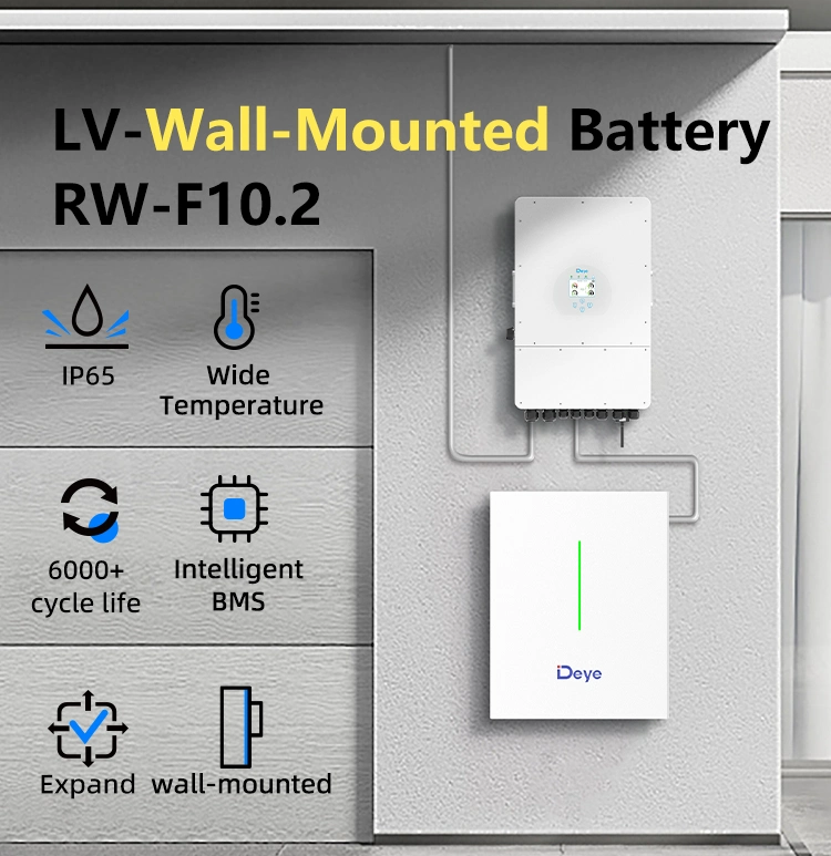 Deye Ess RW-F10.2 Scalable Capacity 200ah LiFePO4 Battery Solar System with Battery Energy Storage