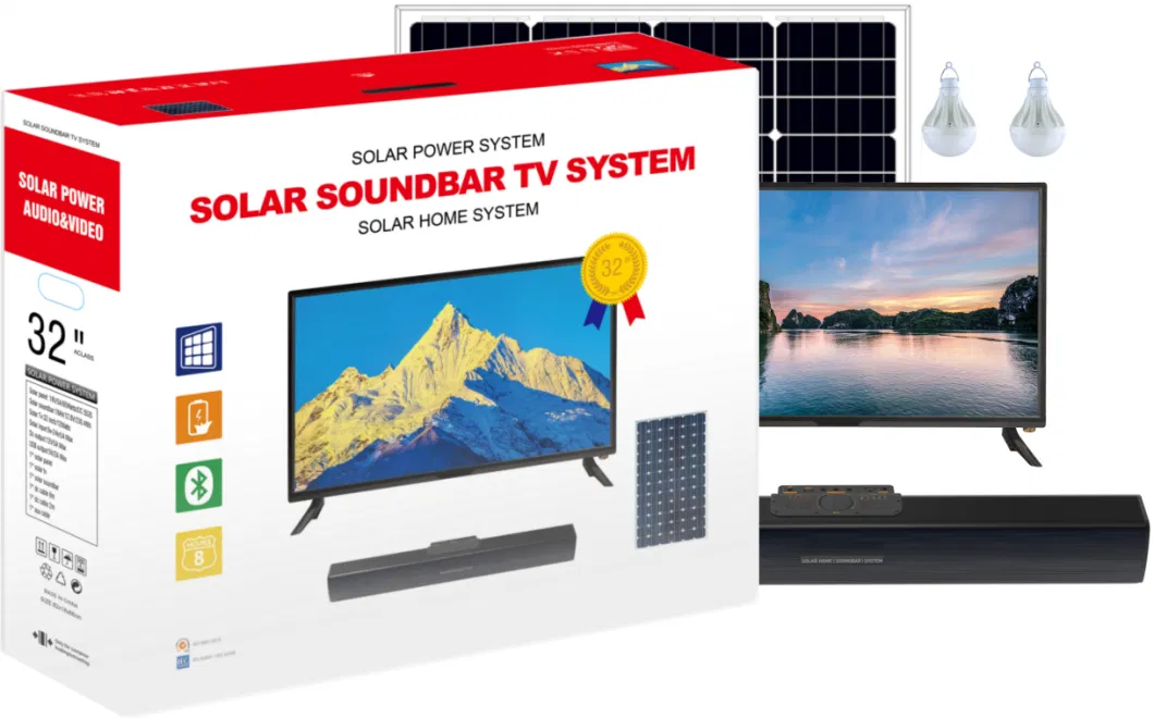 Solar Power System Pcv Solar Sound-Bar TV System for Solar Energy Storage Portable for Outdoor Mini 22ah LiFePO4 Batteries Solar Generation