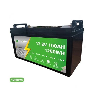 U-Greenelec batería de ion-litio de 12V 12,8V 24V 1,28kwh LiFePO4 unidades Plomo ácido de reemplazo para almacenamiento de energía de carros de barco/RV/Golf 12V 100ah