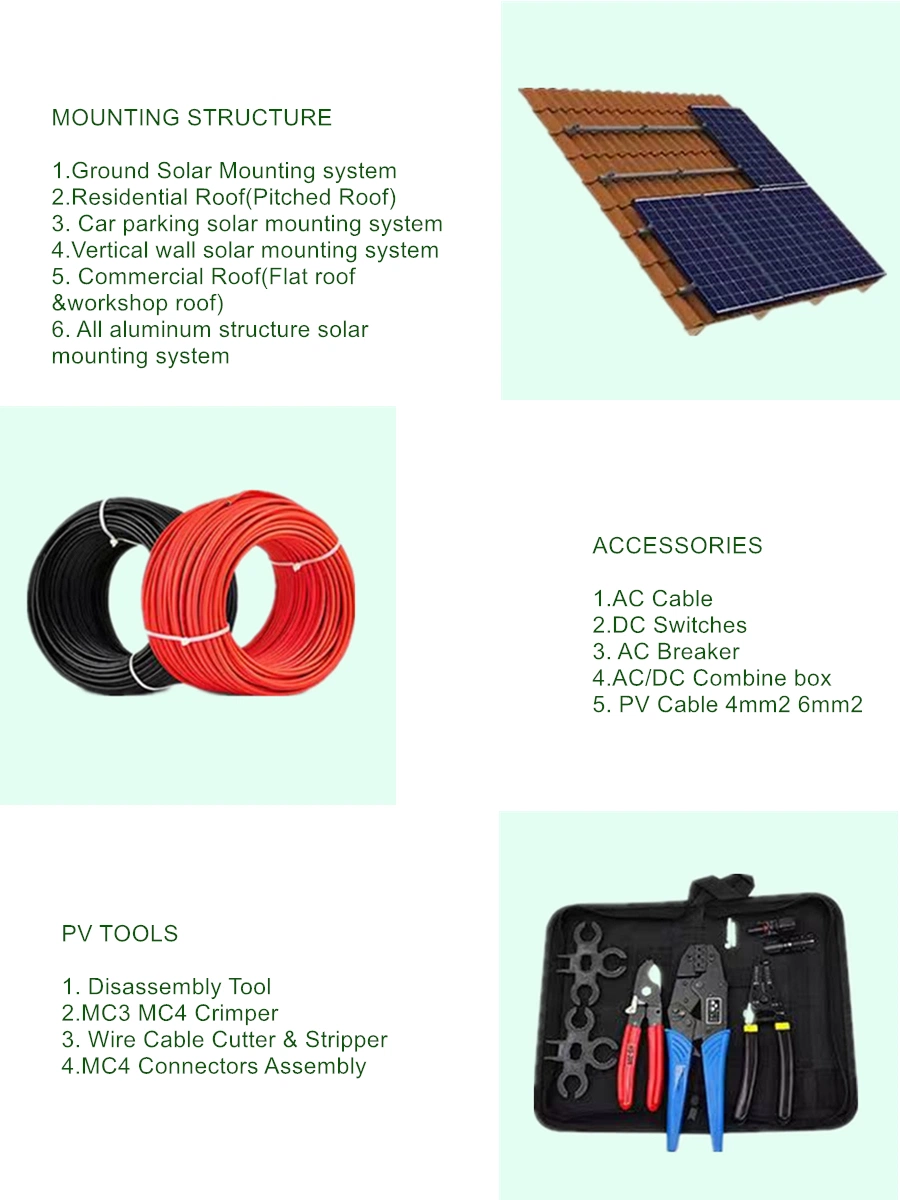 Energy Storage on Grid 10kw 10000 Watt Solar Power System Kit for Home Solar Energy System