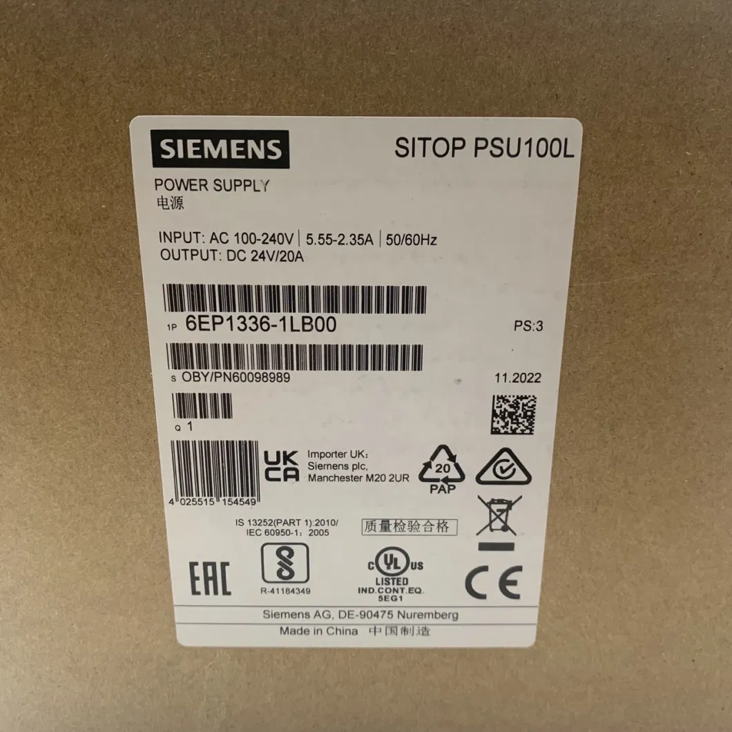 6EP1336-1LB00 Sitop PSU100L 24 V/20 a Stabilized Power Supply