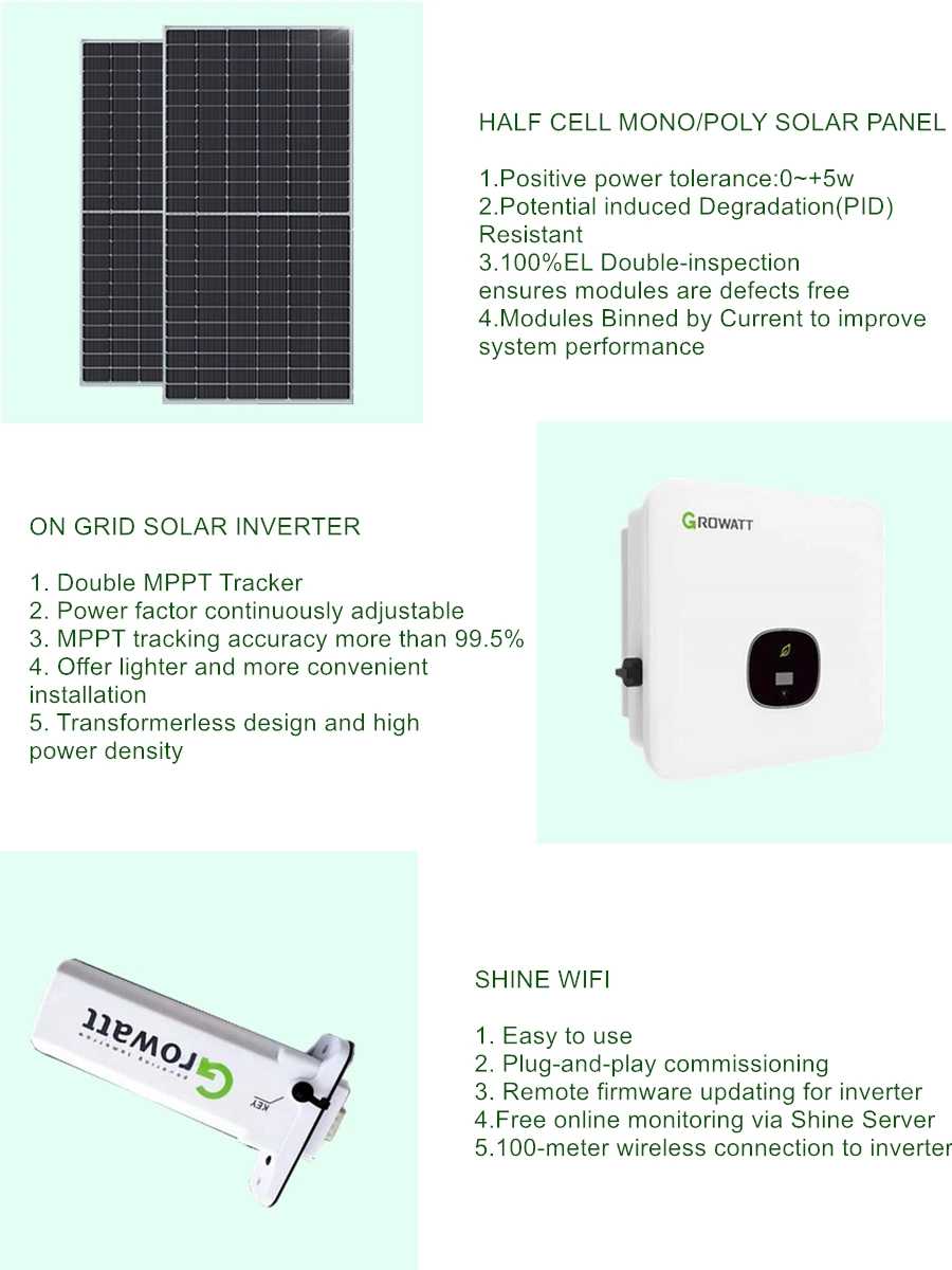 Energy Storage on Grid 10kw 10000 Watt Solar Power System Kit for Home Solar Energy System