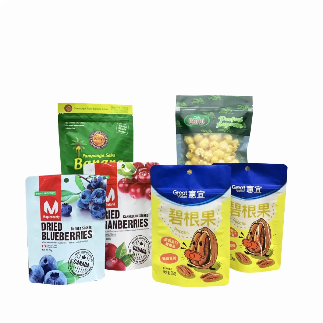 Good Quality Direct Factory Wholesale Price Manufacturer Custom Food Storage Mylar Resealable Zipper Stand up Packaging Opaque Package for Peanut Snacks Cookie