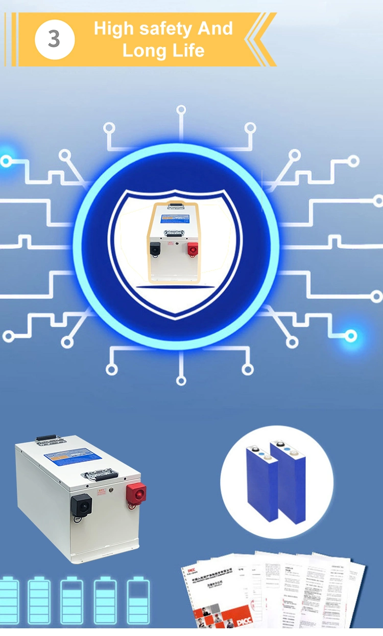 OEM ODM Available Manufacturer 100ah LiFePO4 with CE for Solar Energy Storage PV/RV/Golf Cart/Yacht/Marine/Boat/Agv Rechargeable Lithium Battery Pack