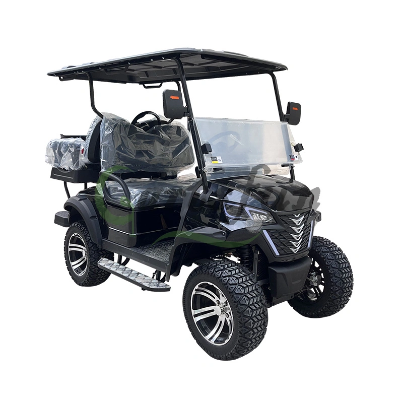 Black Lifted 48V 72V Sightseeing Electric Club Carts 2 4 6 8 Seats Golf Carts with Lithium Battery