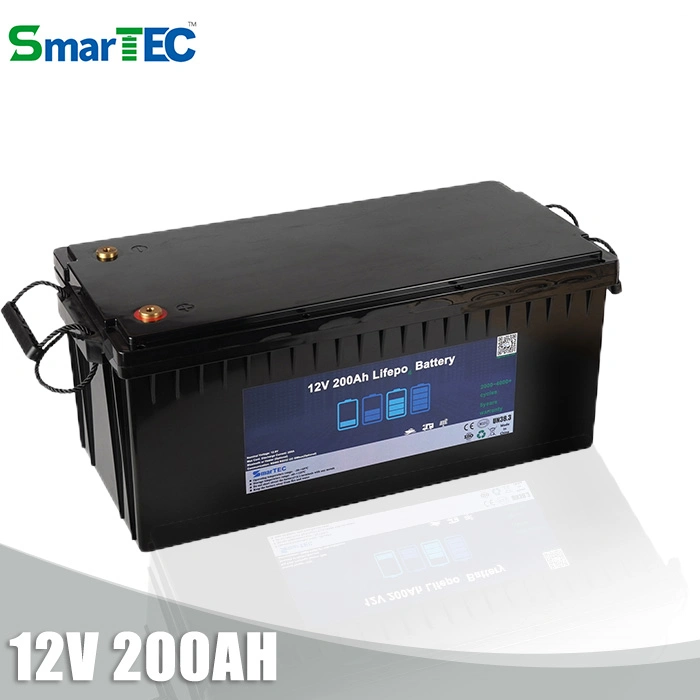 Lithium Battery Wholesale Smartec 12V 200ah LiFePO4 Marine &amp; Eboat Storage Power Energy Batteries Pack with Bluetooth APP &amp; RoHS Smart BMS