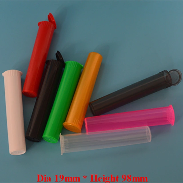 Child Resistant Plastic Tube 98mm 116mm Pre Rolled Cone Pop Top Tube Package