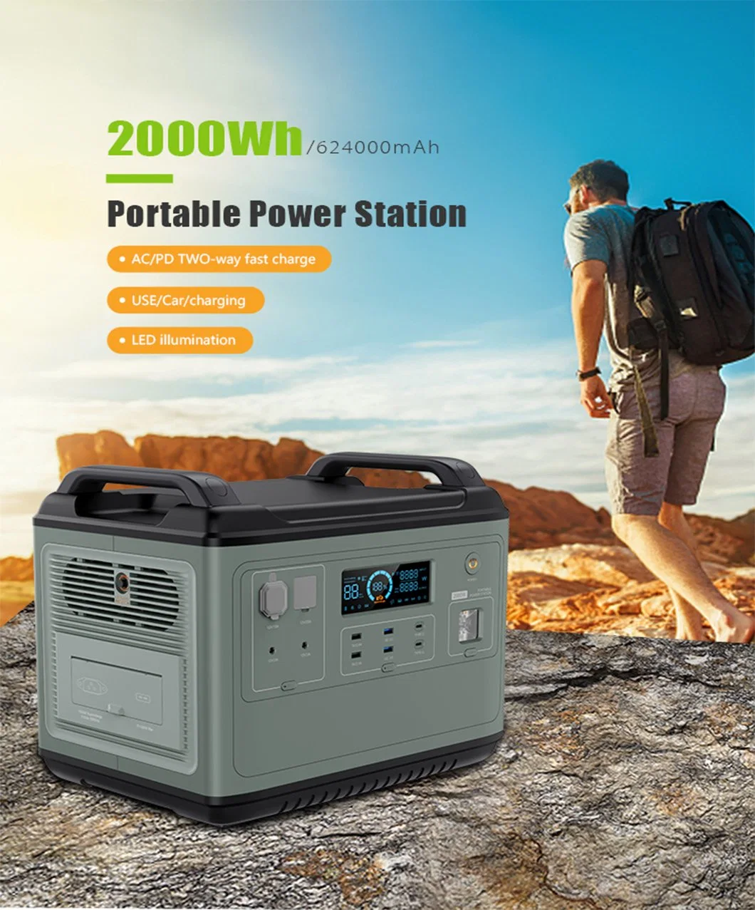 700W Outdoor Power Storage Emergency Power Supply Large Capacity Lithium Battery