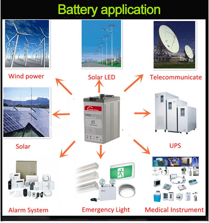 Stationary Battery 2V200ah UC Series AGM Deep Cycle Lead Acid Battery Power Supply Long Life 2 Volt Deep Cycle Batteries