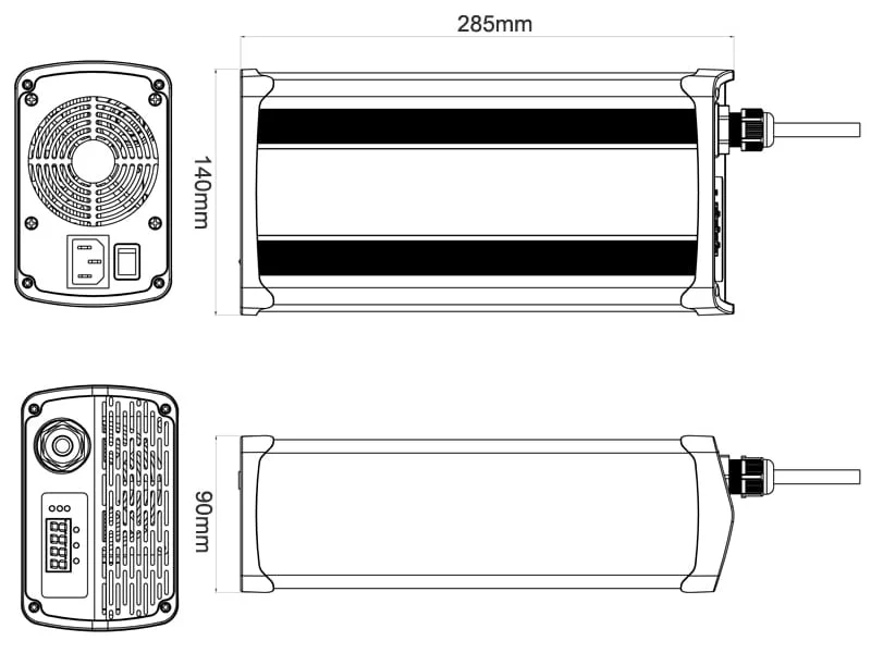 900W Super Battery Charger 36V/36.5V 20A 25A LiFePO4 Smart Charger for 10s 30V 32V Portable Power Station Batteries Pack