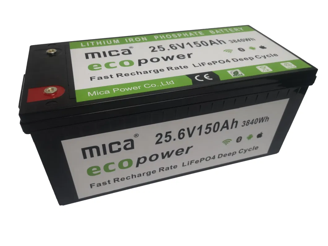 Factory Price Mica 24V/25.6V 150ah LiFePO4 Lithium Iron Phosphate Lithium Ion Battery Pack with Over 15 Years History