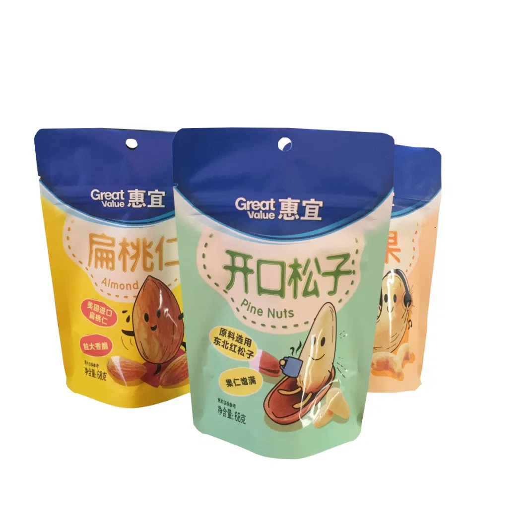 Good Quality Direct Factory Wholesale Price Manufacturer Custom Food Storage Mylar Resealable Zipper Stand up Packaging Opaque Package for Peanut Snacks Cookie