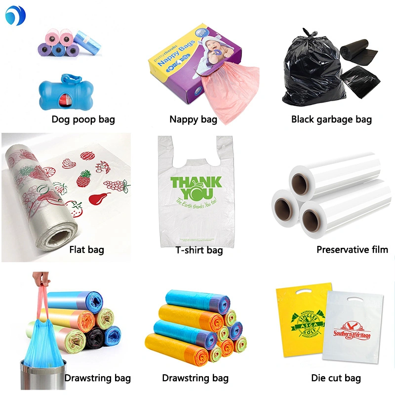 Wholesale Transparent PE Clear Bag Grocery Food Package Logo Printing Customization