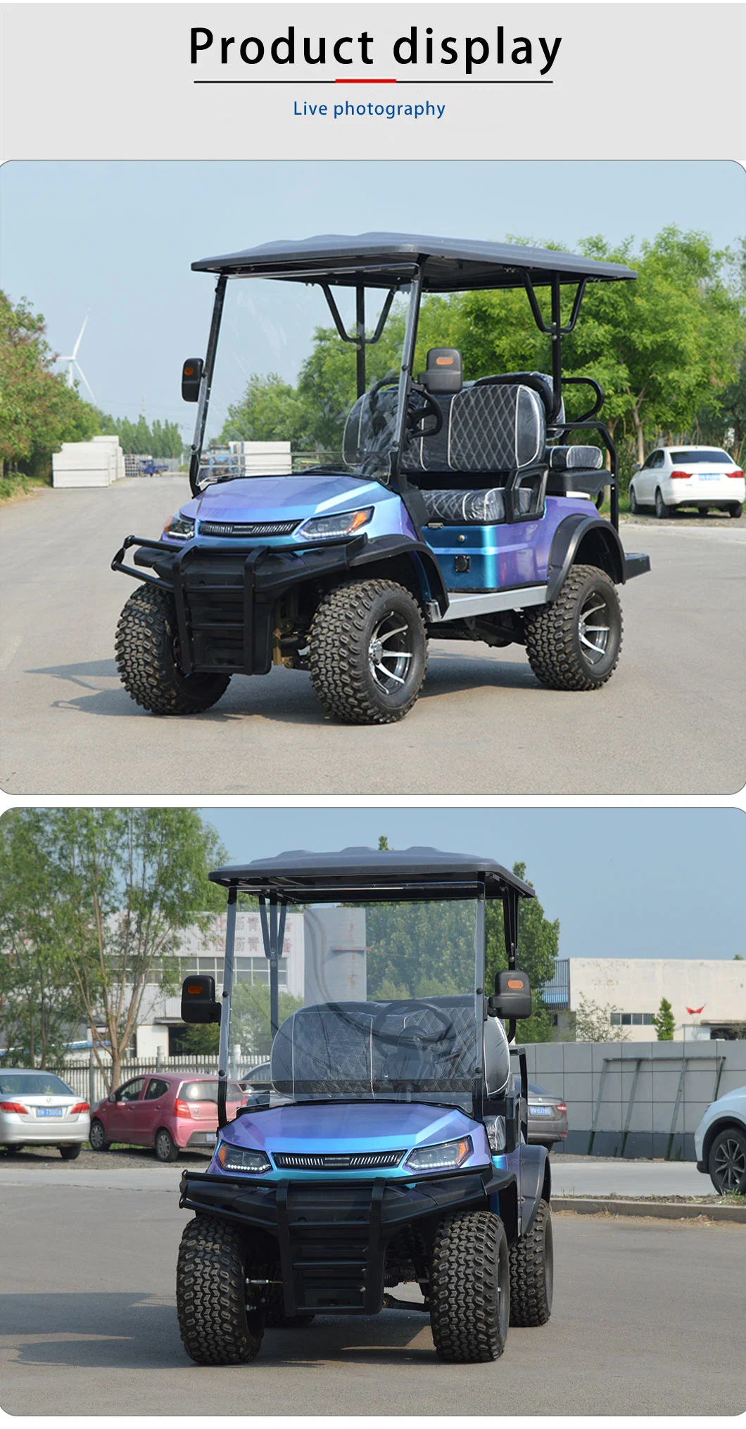 2024 New off Road Street Legal 48V 72V Lithium Battery Karts Car Buggy 4 6 Seater Carrito De Electric Golf Cart