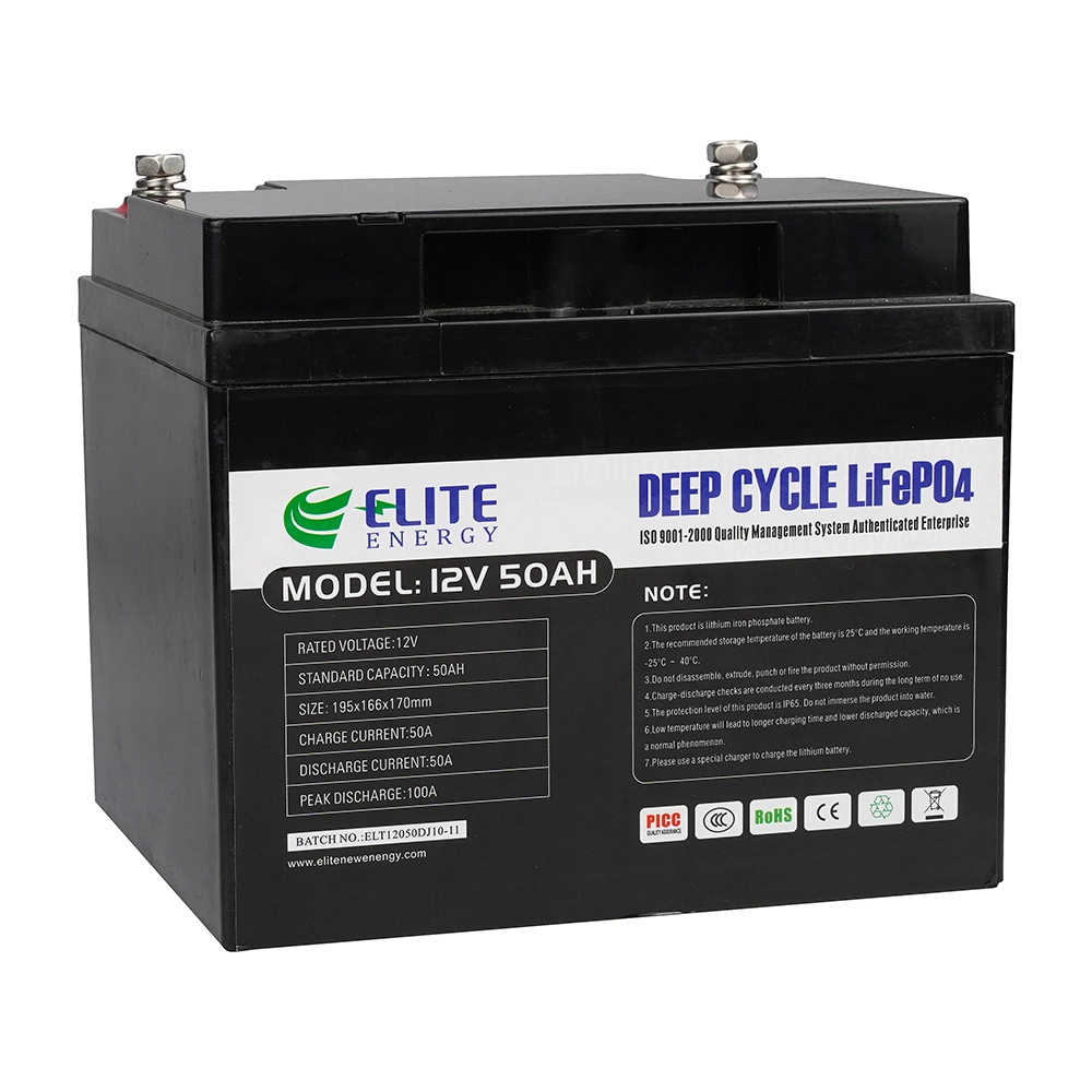 Elite Top Supplier LiFePO4 12V50ah Li Ion Battery for Energy Storage System