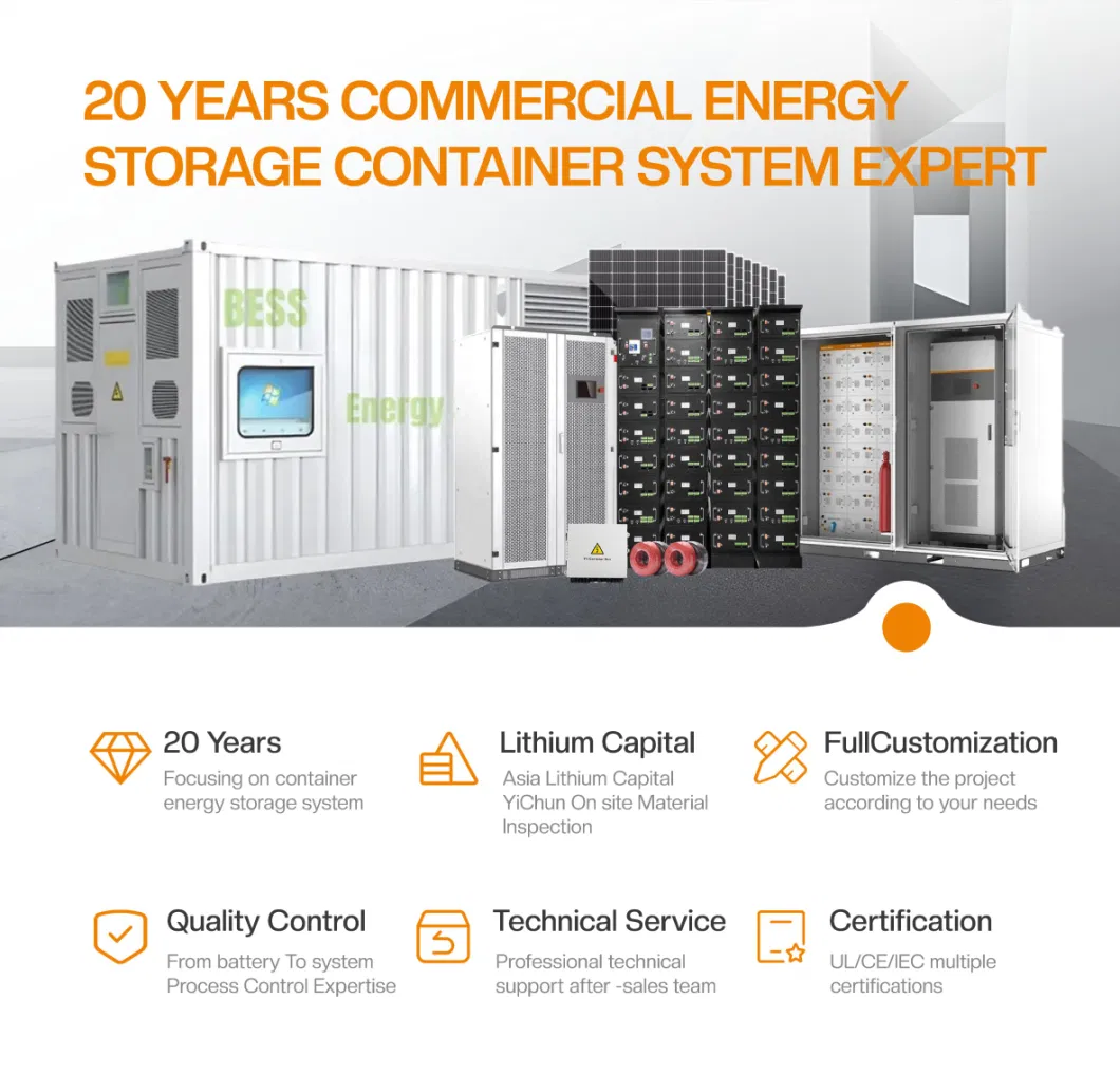 Outdoor 200kw Battery Energy Storage Lithium Battery Energy Storage System All in One for Commercial Use