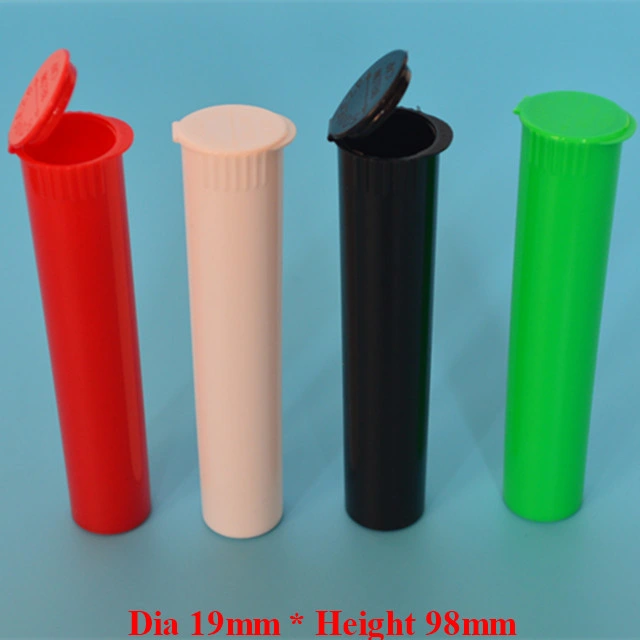 Child Resistant Plastic Tube 98mm 116mm Pre Rolled Cone Pop Top Tube Package