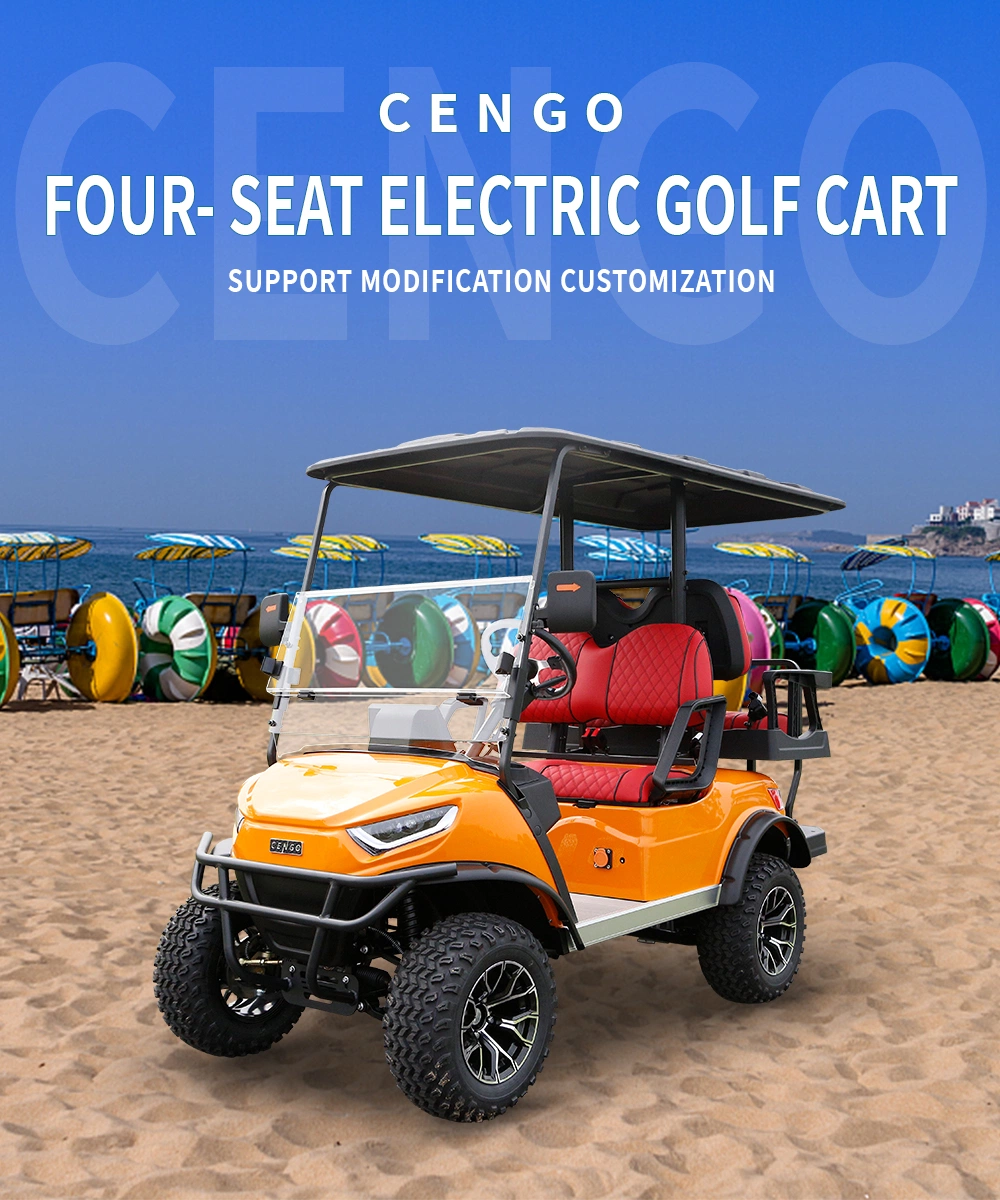 48/72V 2024 Brand New Design 4 Seat Sightseeing Bus Club Car Electric Lithium Battery Golf Buggy Hunting Cart with DOT