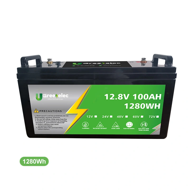 U-Greenelec 12V 12.8V 24V 1.28kwh LiFePO4 Pack Lithium Ion Battery Replacement Lead-Acid for Boat/RV/Golf Cart Energy Storage 12V 100ah